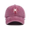 Top Water Washed Old Printed Baseball Cap Adult Versatile Hot Selling Spider Printed Water Washed Old Soft Top Sunshade Baseba