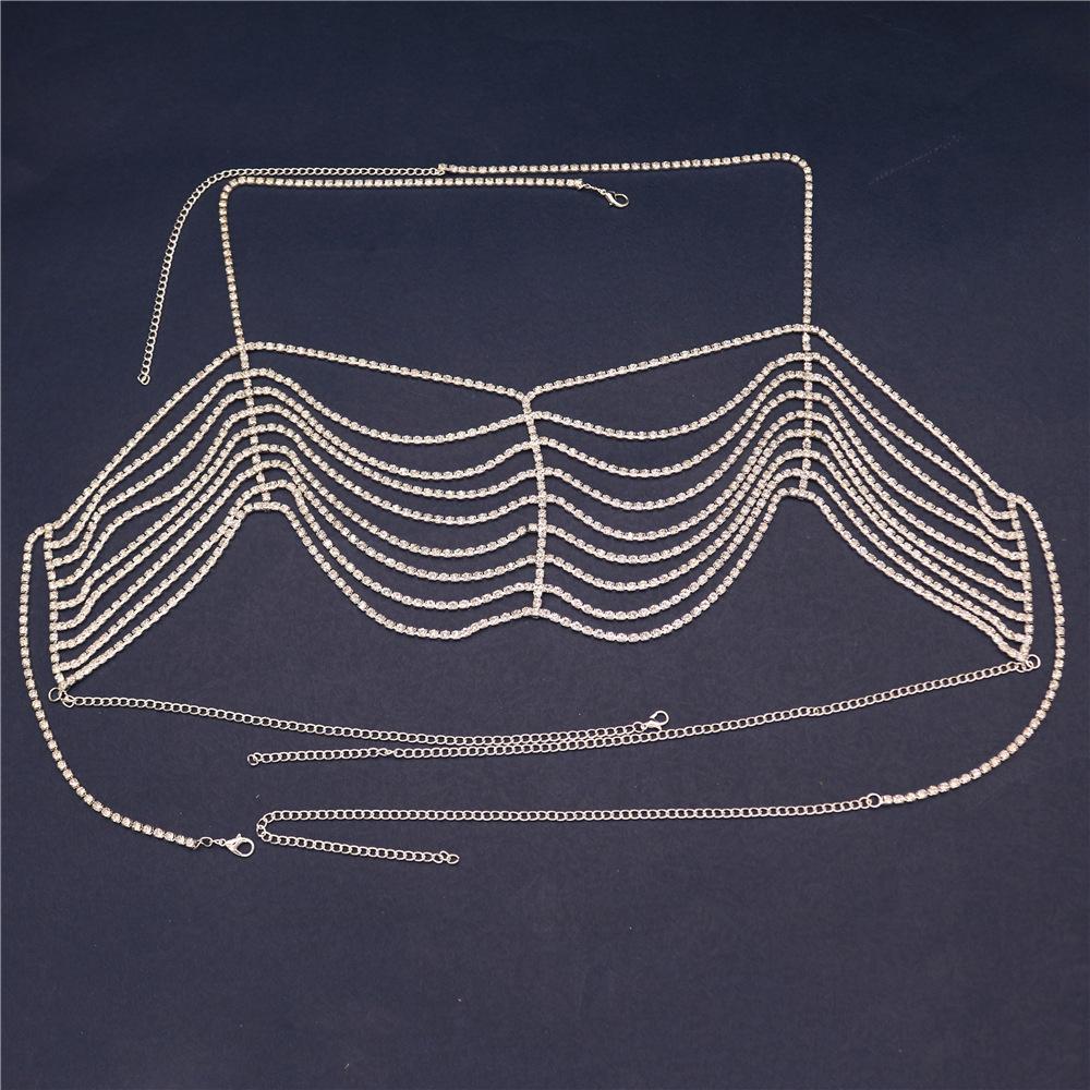 European And American Luxury Sexy Rhinestone Bra Chain High Sense Personalized Fringed Body Chain Jewelry Body Chain