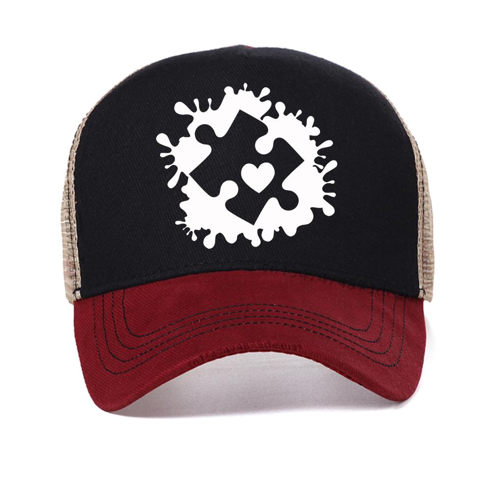 Autism Awareness Women Breathable Baseball Cap Fashion Summer Casual Cool Snapback Hat Outdoor Breathable Mesh Trucker Hats