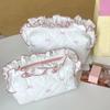 Bow Print Large Capacity Pen Case Flounce Makeup Lipstick Bag Portable Stationery Storage Bag  Kids