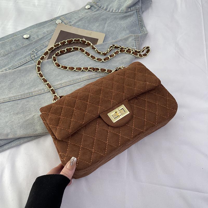 1Pc Ersatile Fashion Niche Large-capacity Tote Bag New Chain Diamond Shoulder Bag High-end Small Fragrant Messenger Bag