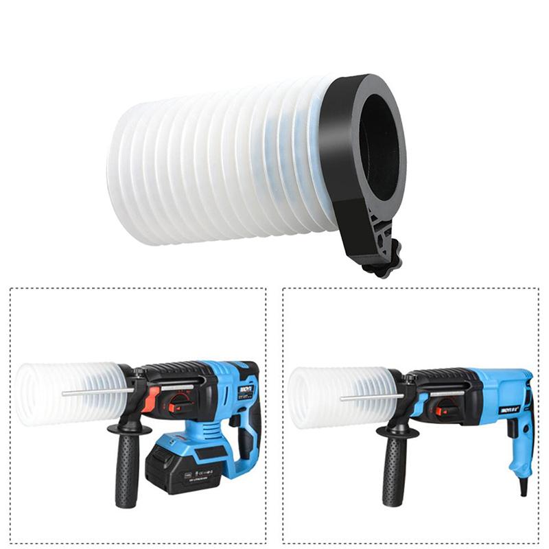1 buc ciocan electric din cauciuc alb, castron de cenușă, dispozitiv de colectare, instrument de perforare cu impact, colector de praf, capac