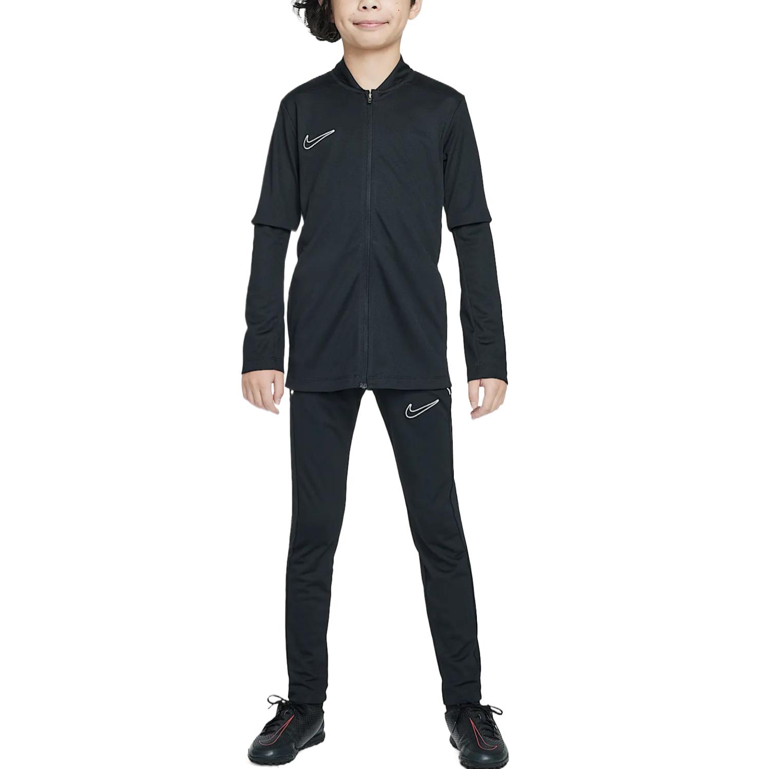 

Повседневный спортивный костюм Nike Стильный воротник-стойка Длинный рукав Эластичная талия Длинные брюки Детский костюм Черный HJ3715-010 XL