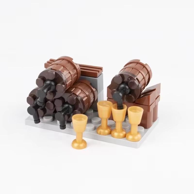 MOC Notice Board Building Block Set Bee Farm Fountain Bonfire Stove Medieval Town Street View Water Wall Bridge Road Sign Brick Toy