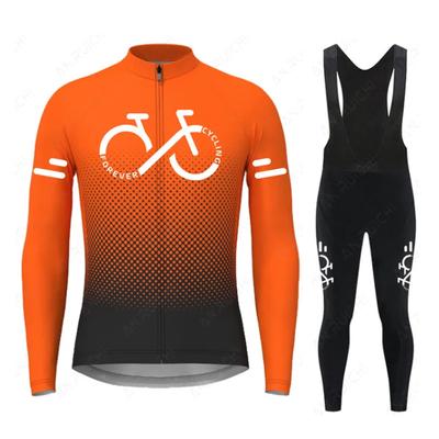 Fall 2026 Breathable Cycling Clothing Suit, Bicycle Cycling Suit, Long Sleeve Suit, Solid Color Gradient Color Simple Cycling Suit