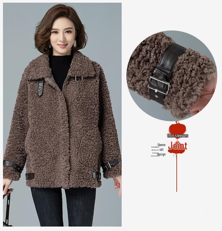 2024 Stylish Women's Shearling Coat - Versatile Lambswool Fleece Jacket for Autumn and Winter