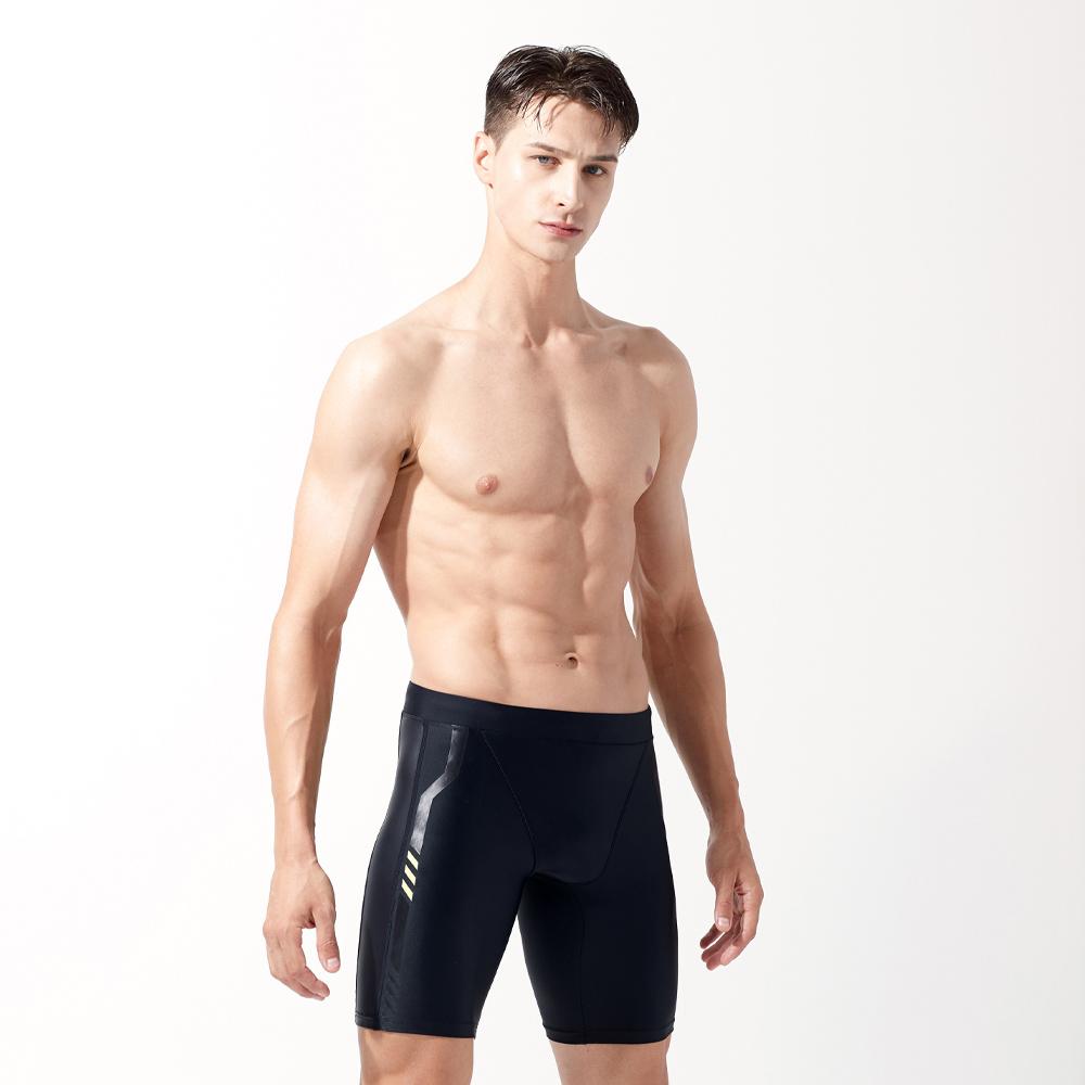 Beijigelleu Men'S Knee-Length Banded Square Fit Competition Indoor Swimsuit Bez-X405K