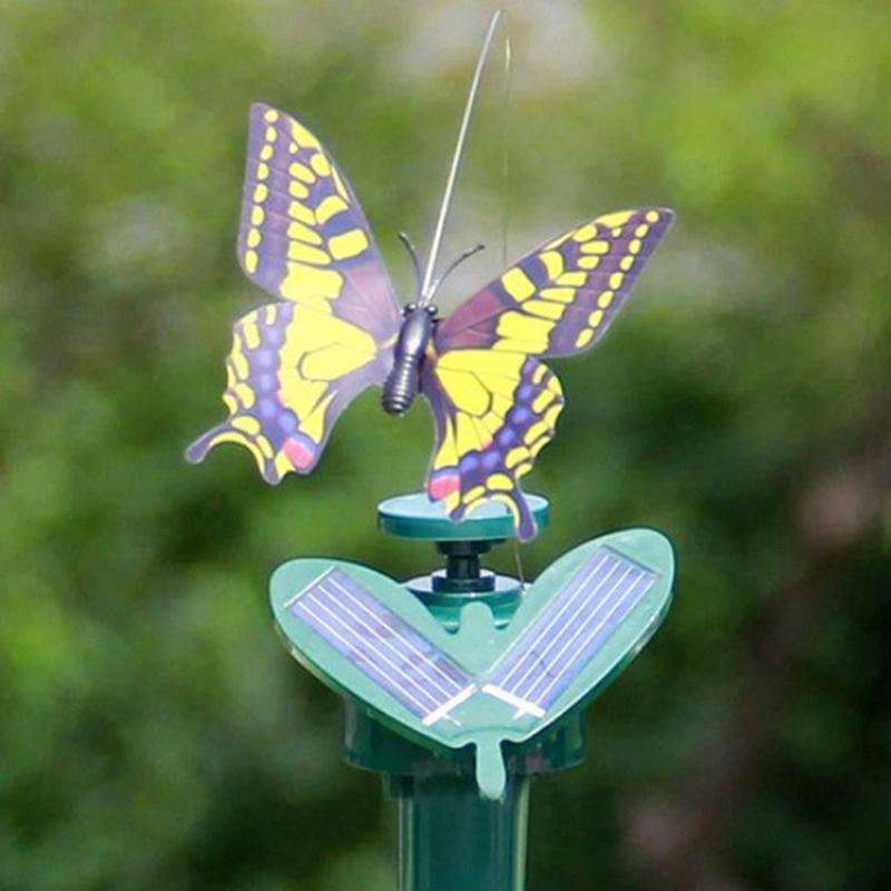 Garden Decoration Solar Powered Dancing Fluttering Butterflies Flying Humming Bird Garden Outdoor Home Decoration Farmland