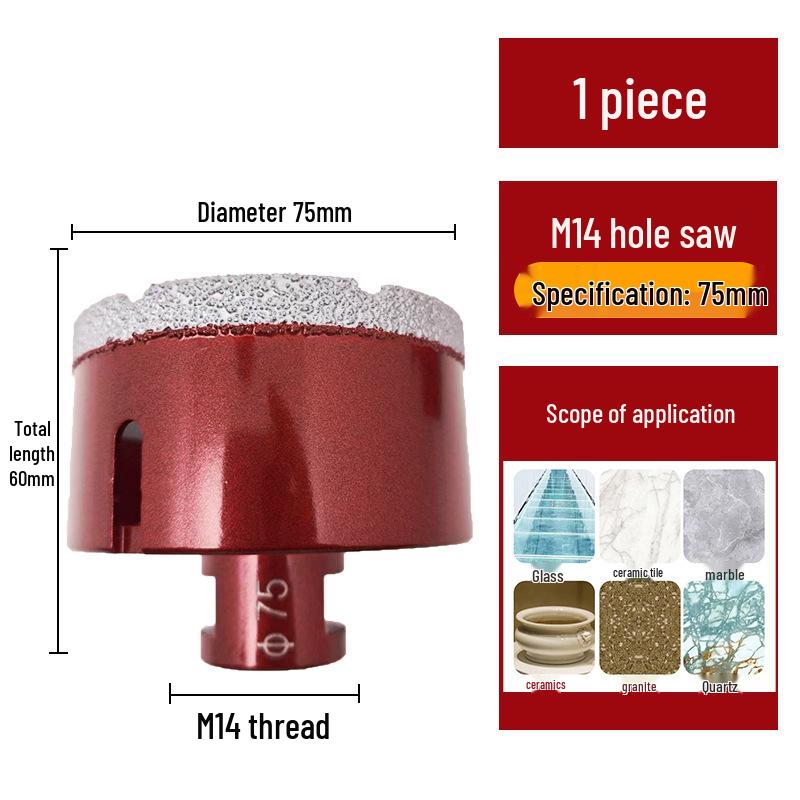 Pânză diamantată brazată M14 pentru gresie, marmură, piatră, sticlă - Bit de găurit pentru polizor unghiular pentru mărirea găurilor