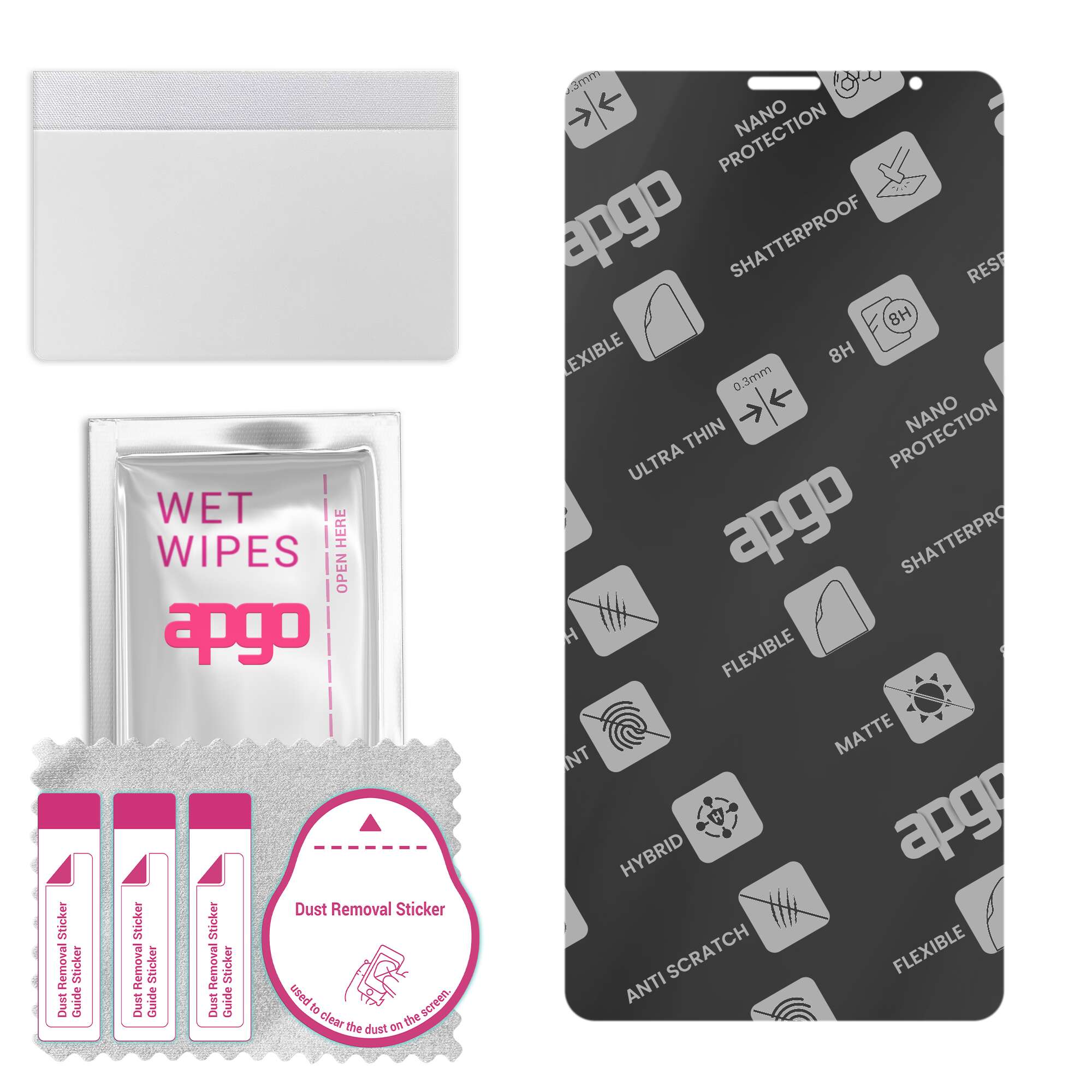 

apgo MATTE Hybrid protective glass compatible with Lenovo Tab V7, flexible nano glass, great replacement for tempered glass, scratch-resistant, full g