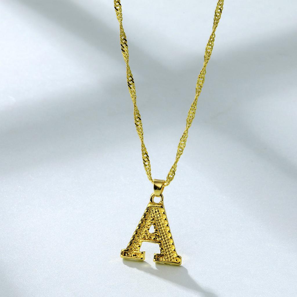 Chic Alloy Alphabet Necklace 26 English Letters With Sleek Snake Chain Length Adjustable