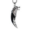 Men's Retro Resin Wolf Tooth Necklace with Stainless Steel Chain