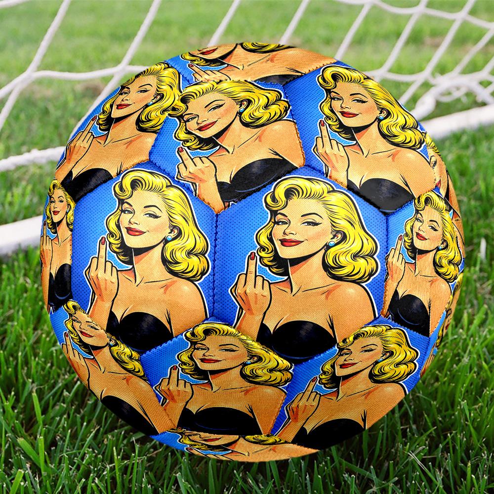 Marilyn Monroe Print Size 5 Soccer Ball, Standard Match Football for Sports Game and Team Practice, Ideal Gift for Soccer Fans