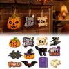 Spooky Home Party Accents 12/24/36PCS Halloween Wooden Hanging Ornaments, Pumpkin Witch Bat Spider Ghost Wood Creative Festival Scene Decor