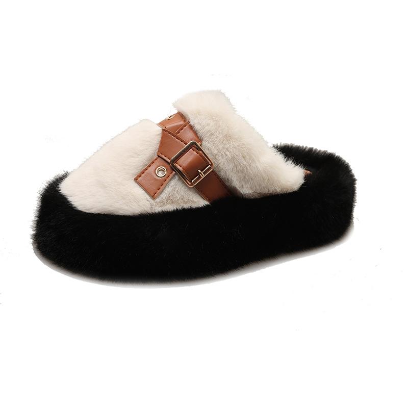 Premium Thick-soled Fluffy Slippers Women's Models In Autumn and Winter 2025 New Bag Head Outer Wear Home Winter Cotton Slippers