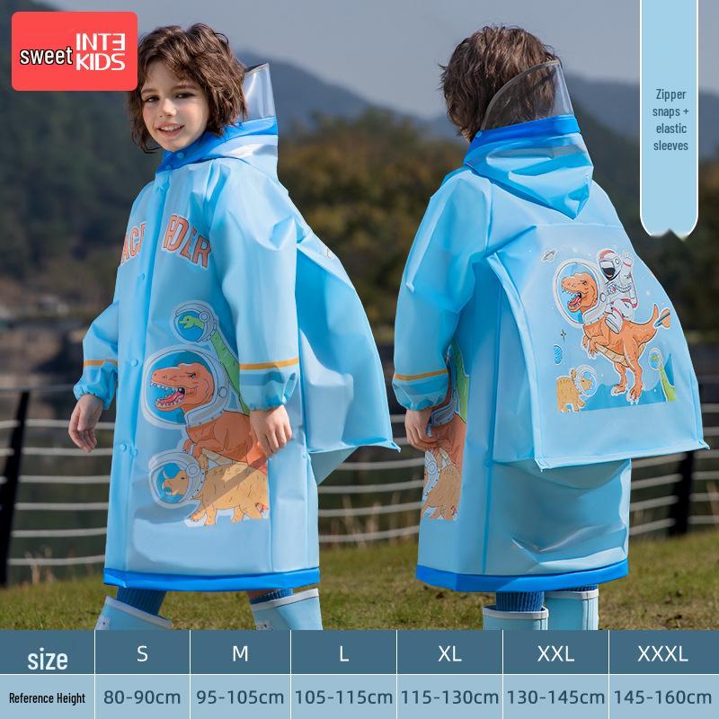 2025 Neuer Mädchen-Ganzkörper-Regenmantel wasserdicht für Grundschule, passt über Rucksack