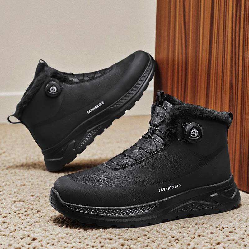 Mens Snow Boots Waterproof Hunting Boots Hiking Shoes for Mountain Trekking Fleece Lining for Warmth Shoes Thick Soled Men Shoes