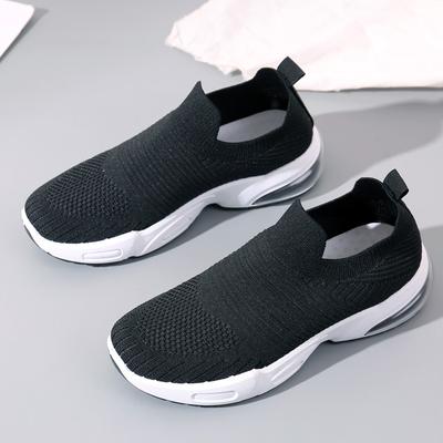 Women's Shoes New Large Size Single Shoes Flat Casual Sports Shoes Women's Breathable Fly-woven Mesh Shoes