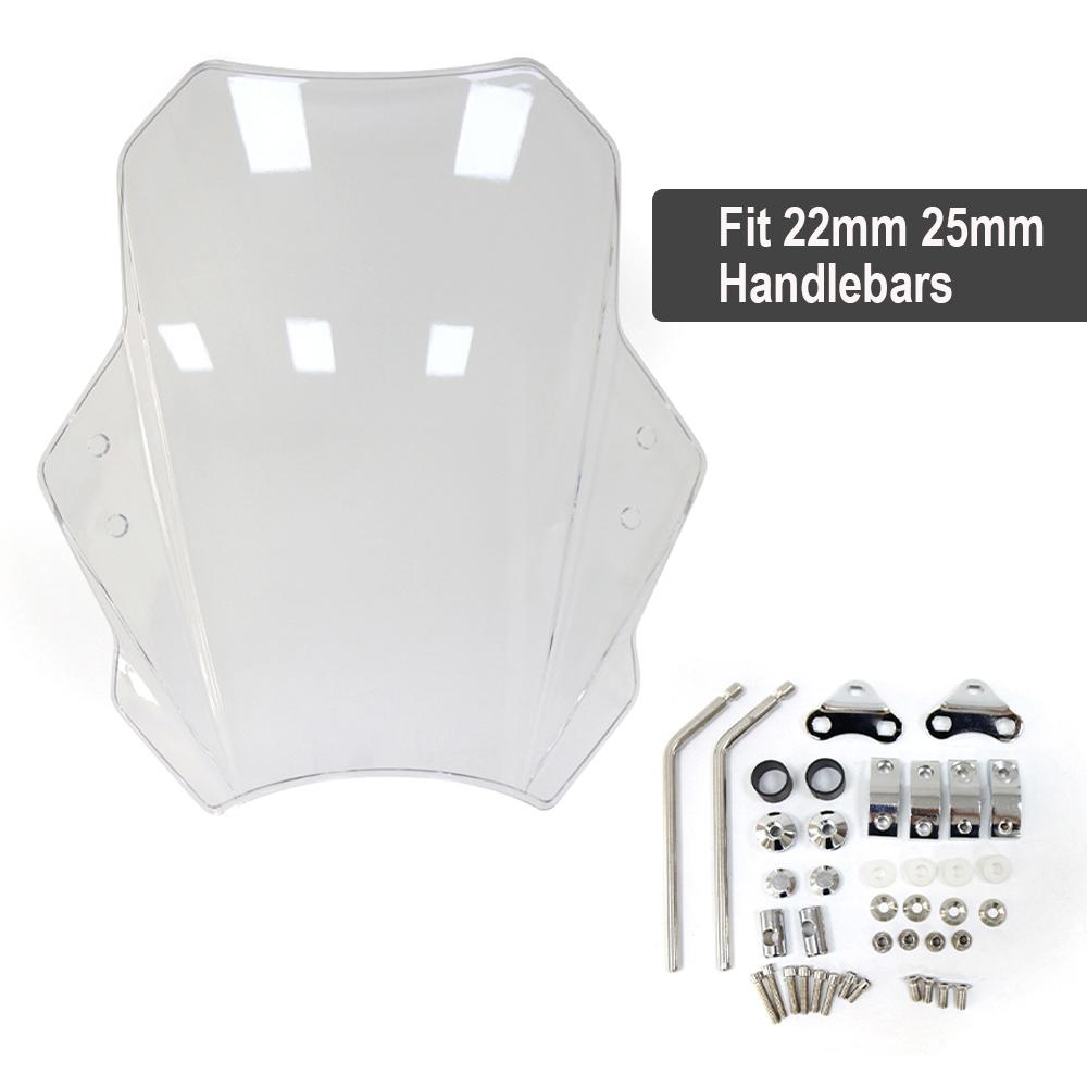 For KAWASAKI Z650 Z900 Z1000 Z800 Z750 Z250 Z300 Z400  For BMW G310R R1150 F800R Motorcycle Windscreen Windshield Universal