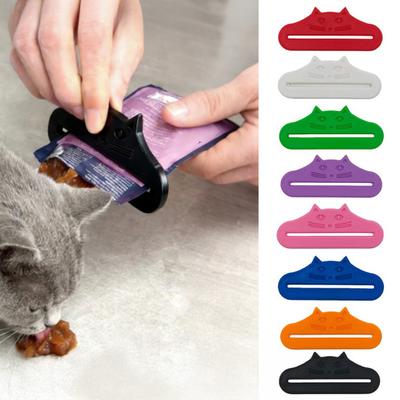 3D-gedruckter Katzenfutterbeutel-Schaber Katzenohrenform Sauberer Überreste-Reduzierer Universeller Katzenleckerli-Streifen Nassfutterbeutel-Quetscher-Extraktor Haustierbedarf