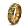 2026 Vintage Nordic Celtic Knot Viking Text Ancient Gold Ring Men's Literary Fan Ring
