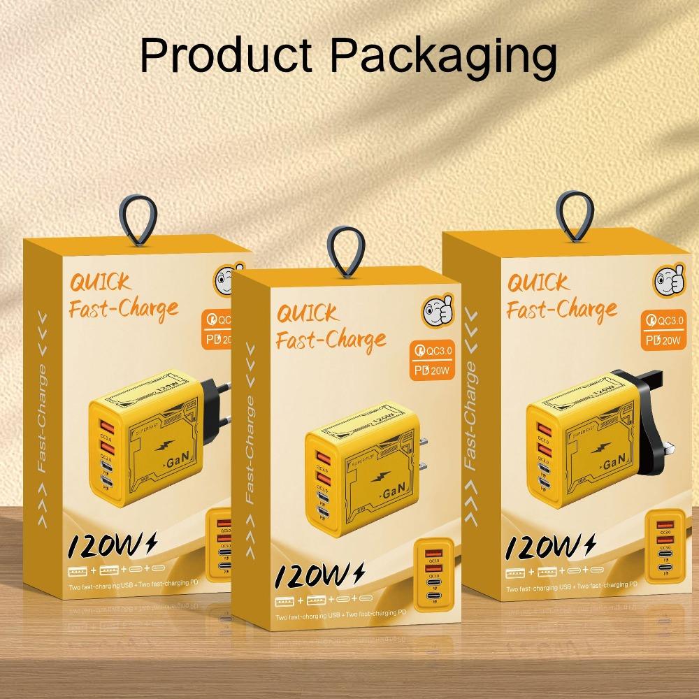 120W mecha PD fast charging charger dual typec dual usb suitable for Apple 15 Huawei mobile phone 5v2a charging head