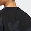 Adidas Solid Print Logo Crew Neck Sweatshirt Men Tops Black HN8966