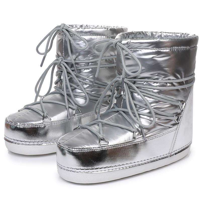 TP-Y026 Waterproof Non-Slip Space Boots - 2025 Short Tube, Thickened Warm Snow Boots