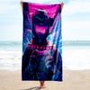 1PC Custom Name Cyberpunk Avatar Beach Towel Highly Absorbent And Sand-Resistant Towel for Swimming, Pool, Yoga, And Travel Lightweight