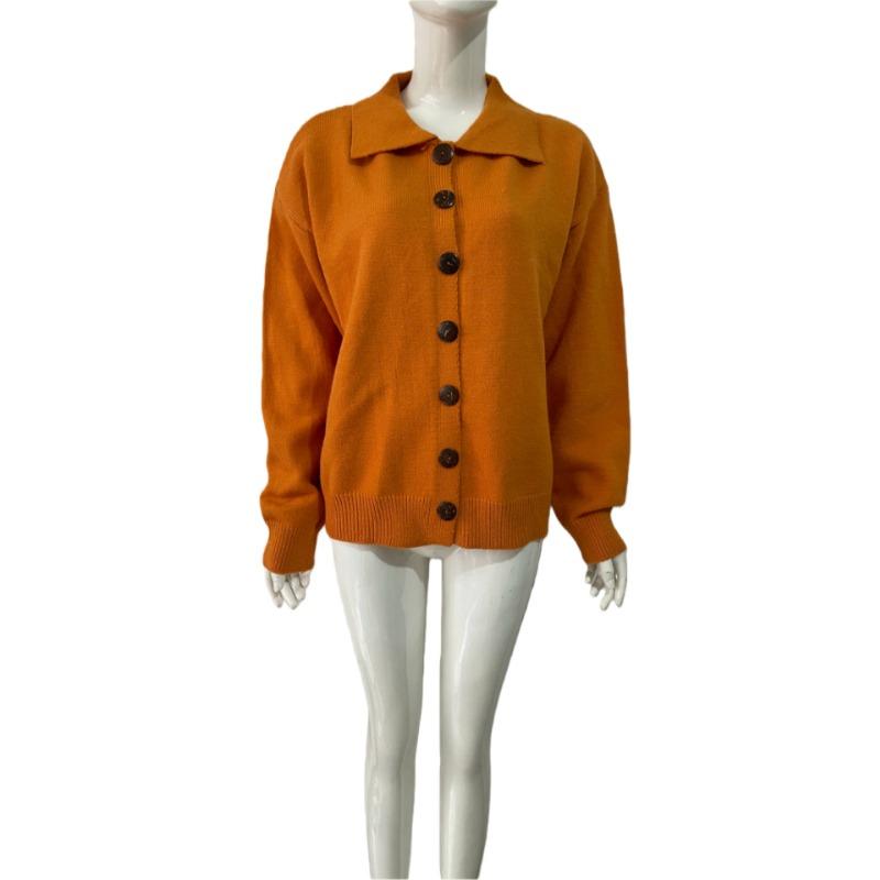 Women S Loose Knit Cardigan V Neck Long Sleeve Solid Color Outerwear