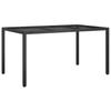 5 Piece Outdoor Dining Set with Cushions Black Poly Rattan