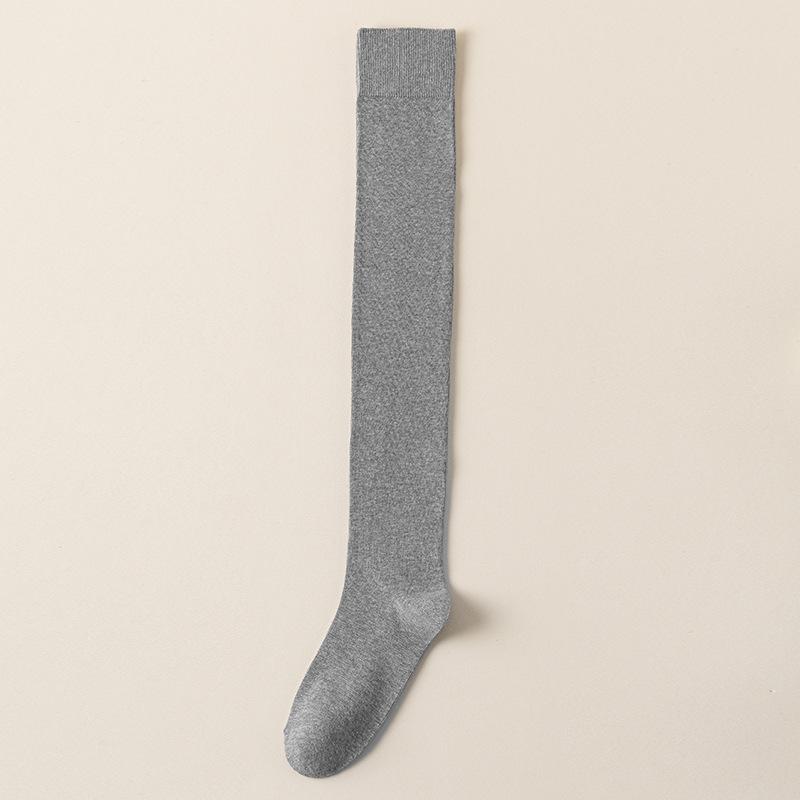 Chaussettes montantes, Chaussettes de compression automne et hiver, Chaussettes amincissantes, Chaussettes en coton de couleur unie, Chaussettes montantes polyvalentes, Dames