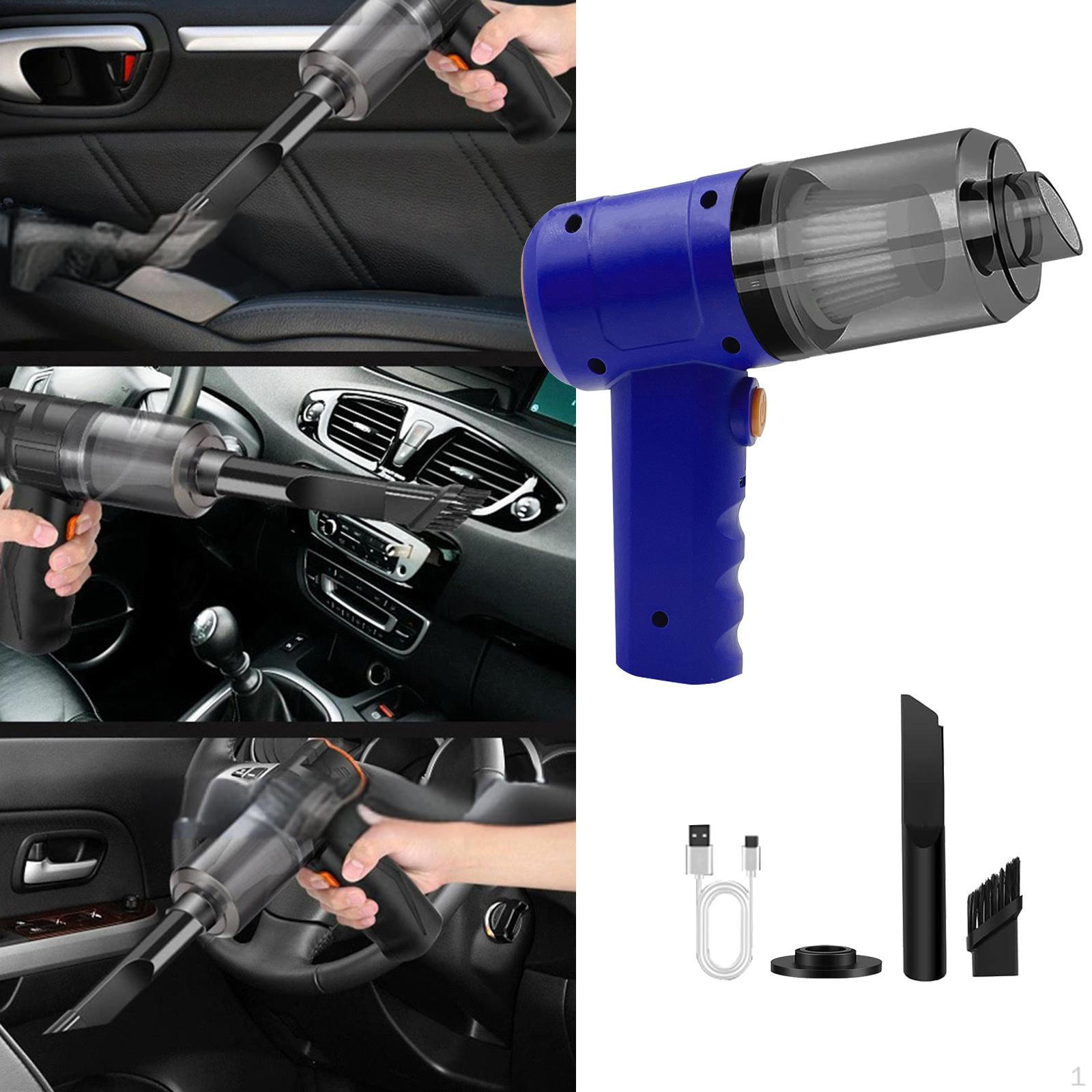 

Маленький автомобильный беспроводной пылесос для рук, портативный для компьютерной книжной полки, пыли синий