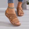 Women's Wedge Heeled Sandals, Casual Open Toe Platform Shoes, Women's Summer Slip On Sandals