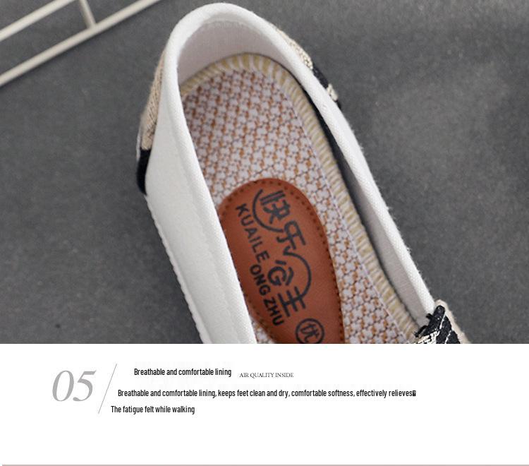 Women's Spring/Autumn Comfortable Canvas Flats: Casual, Versatile, Non-Slip, Soft Sole Shoes