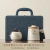 New Chinese Ru Kiln Personal Special Tea Cup Explosive Tea Separation Office Cup with Lid Retro Wooden Handle Tea Cup
