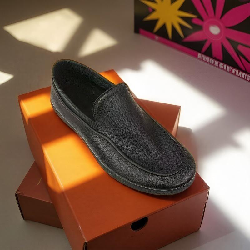 Men's Soft Leather Business Loafers - Slip-On Casual Formal Shoes