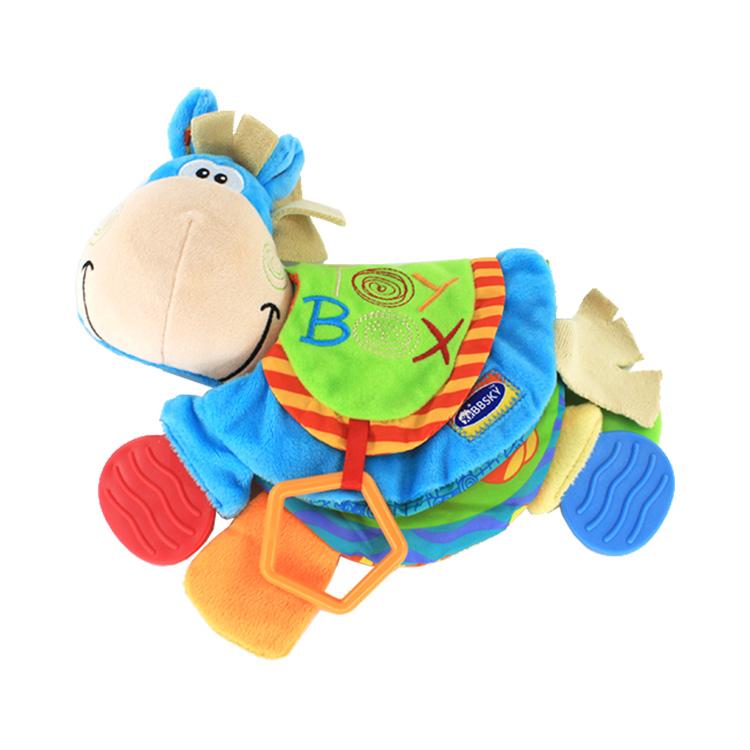 Cute Little Donkey Cloth Book Animal Early Education Teether Book Soft Plush Toy Baby Cloth Book for Baby B015