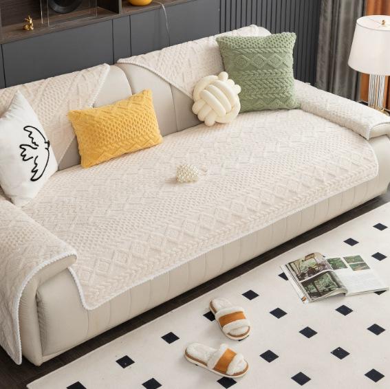Modern Minimalist Solid Color Non-slip Sofa Cover and Cushion Cloth