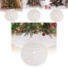 Elegant Shimmering Silver Sequin Christmas Tree Skirt 116cm For Festive Celebrations
