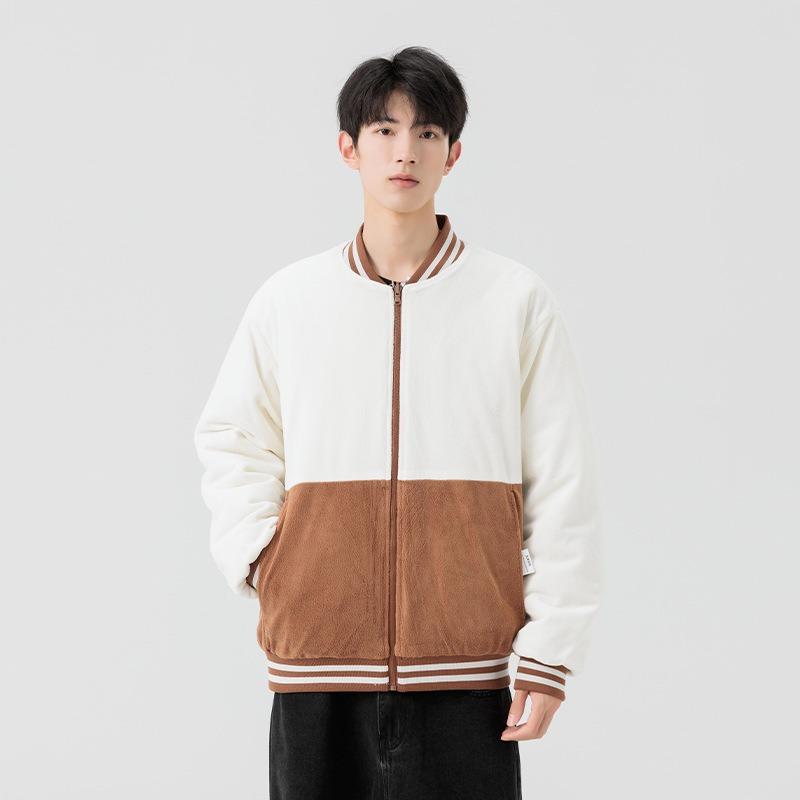 Double-sided Wear Stand-up Neck Cotton-padded Jacket Men's Winter Piled and Thickened Cotton Clothes Trendy Brand Loose Couple Warm Bread Clothes
