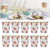 10Pcs Party Tableware Disposable Strawberry Pattern Tableware Set for Birthday Parties Seaside Parti