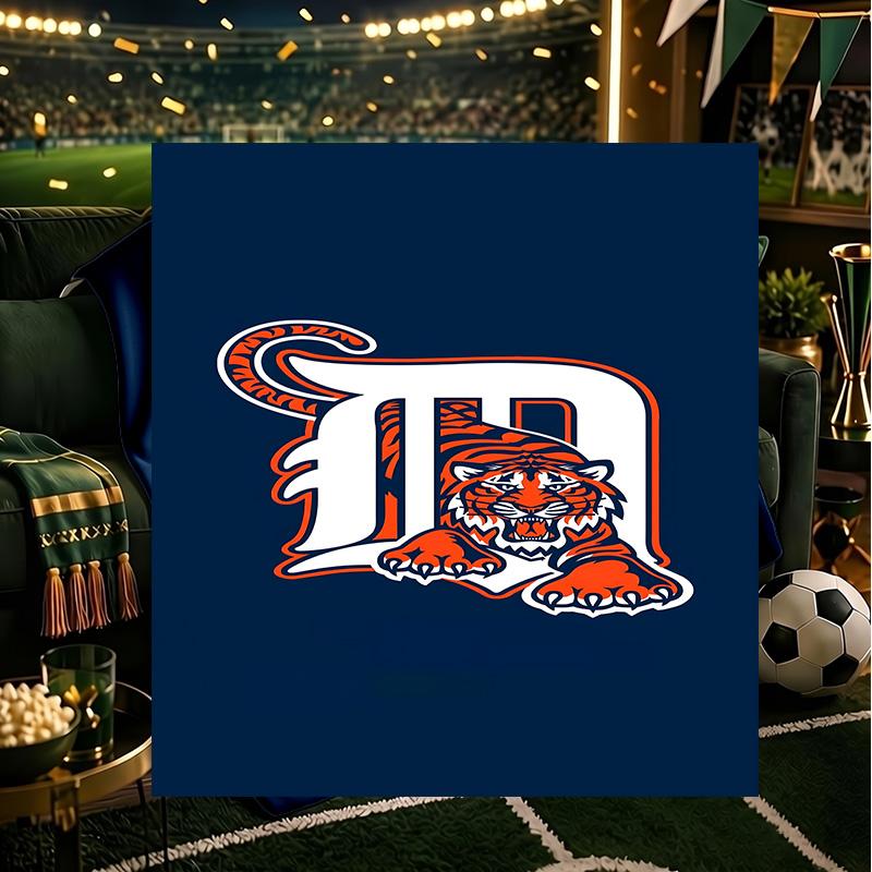 Detroit Tigers Emblem Blanket Lightweight Flannel Bedding Blanket Perfect for Travel, Camping, Living Rooms, Offices, Sofas, Fan Christmas gift