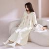 Womens Cotton Nightgown Long Sleeve Princess Style Soft Home Dress