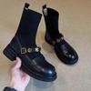 Fashion 2025 New Simple and High Quality Warm Round Toe Knitted Boots Women Thick Heel Short Autumn Winter Fashion Boots