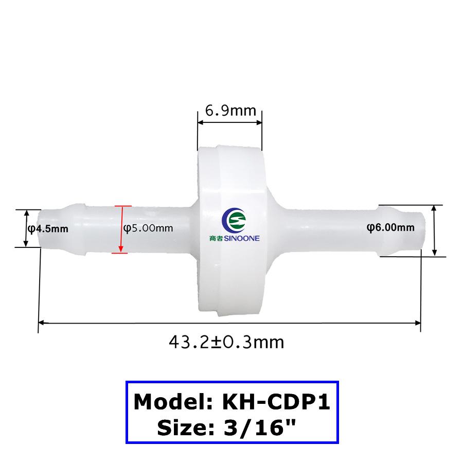 3/16 Inch PVDF Ozone Check Valve Pipeline Connection Maintenance-free Design No Frequent Maintenance or Replacement Required