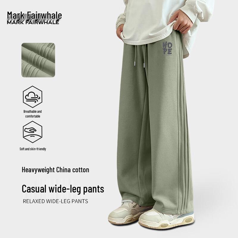 Mark Fairwhale Men's Heavyweight Loose Wide-Leg Casual Pants