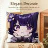 Raiden Shogun cute Genshin Cushion Cover Natural Linen Organic Fabric DoubleSided Printing Sofa Home Decor Gift Pillow Case