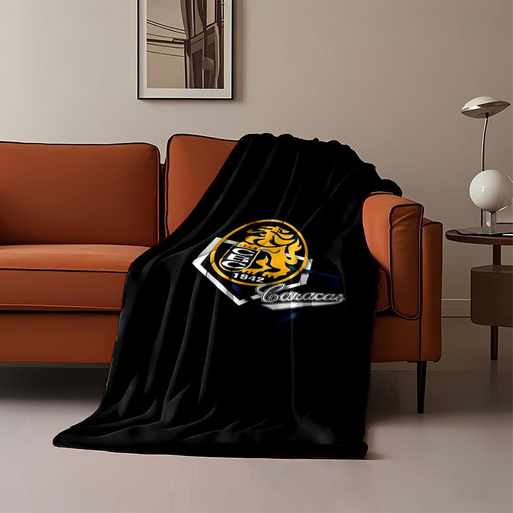 Golden Lion Logo On Black Background Print Blanket Soft and Cozy Perfect for the Living Room Bed Sofa or a Nap,gift