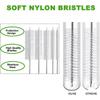 Straw Cleaner Brush Long 10 inch, 10-PCS Straw Brush of Bristles Diameter (5+8+12+16+20mm) for Cleaning Reble Straws, Sippy Cup, Water Bottles,